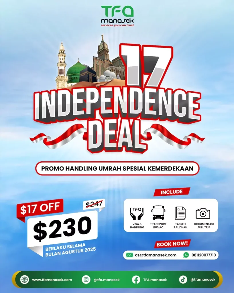 Paket Umroh Hemat Agustus 2025: Bundling Handling, Visa & Dokumentasi Jamaah 1 Paket Umroh Hemat Agustus 2025 TFA manasek handling umroh jasa dokumentasi umroh terbaik